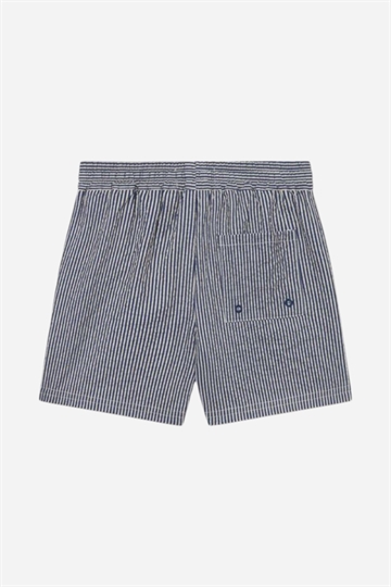 Les Deux Stan Stripe Seersucker badshorts - Ljus sand / Blueprint
